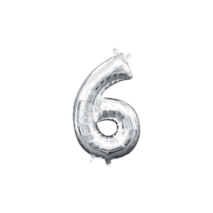 13in Air-Filled Silver Number Balloon (6)